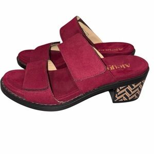Alegria Burgundy Tia Block Heel Slide Sandals Shoes size 39